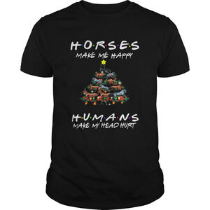 Horses Make Me Happy Christmas Classic Shirt